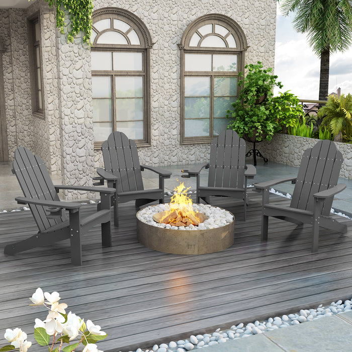 dark grey outdoor adirondack chair 