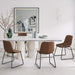 modern red brown leather dining chair set of 4 for dining room