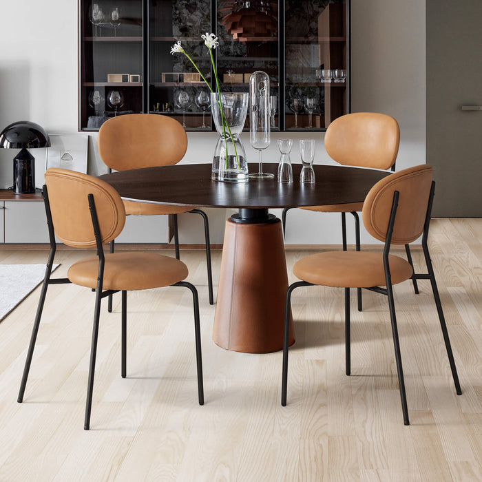 modern faux leather dining chairs set of 2 for dining room