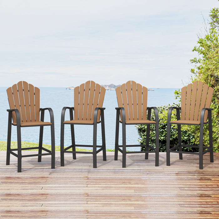 brown outdoor bar stool adirondack style set of 4