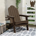 coffee brown adirondack chair with cup holder