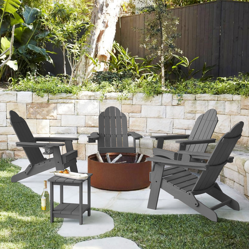 grey adirondack chair with cup holder