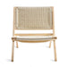 Wood & Rattan Woven Accent Chair Folding Rope Living Room Cuba Lounge Chair