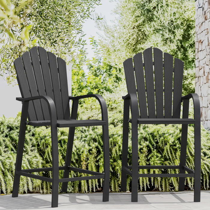 black outdoor bar stool adirondack style set of 2