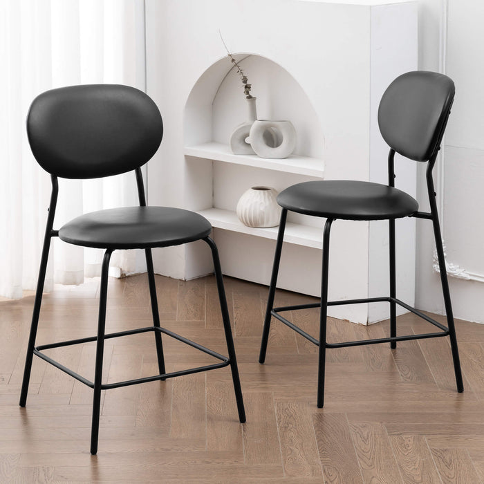 black leather dining chair set of 2