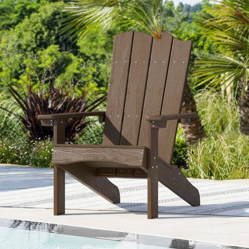 balcony coffee brown adirondack chair with wave design
