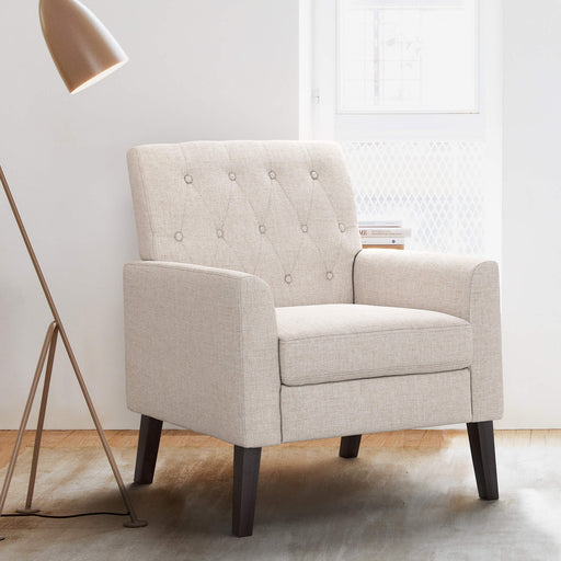 linen accent chair for small spaces