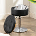 black leather swivel vanity stool height adjustable with storage space