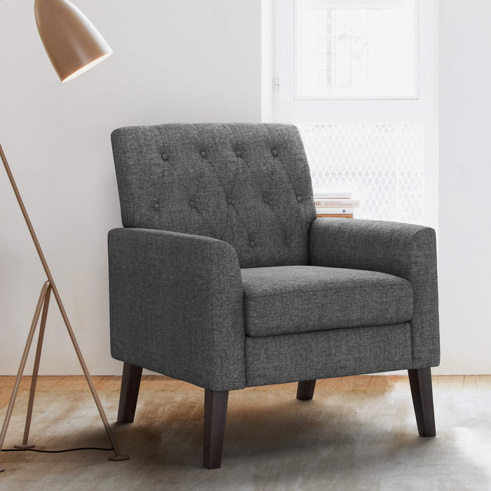 grey accent chair for small spaces