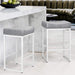 grey leather saddle bar stool set of 2