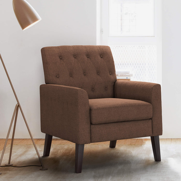brown accent chair for small spaces