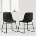 modern black leather dining chair set of 2 for dining room