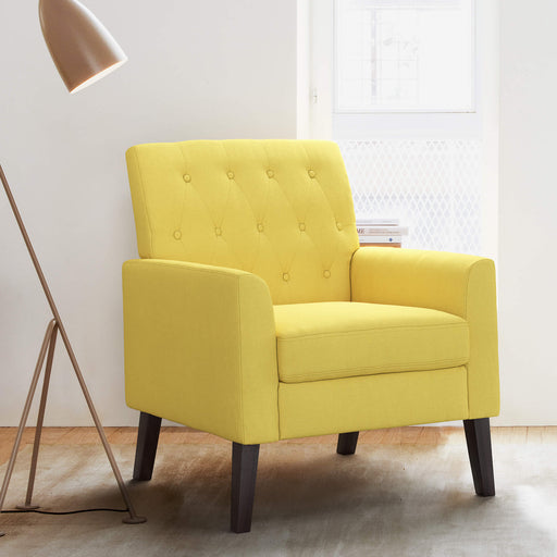 yellow accent chair for small spaces