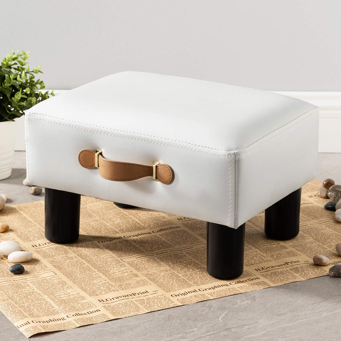 LUE BONA® Faux Leather Foot Stool with Handle