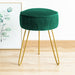 emerald green upholstered vanity stool gold leg