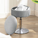 grey swivel vanity stool height adjustable with storage space