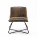 brown adjustable leather accent chair for living room