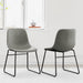 modern grey leather dining chair set of 2 for dining room