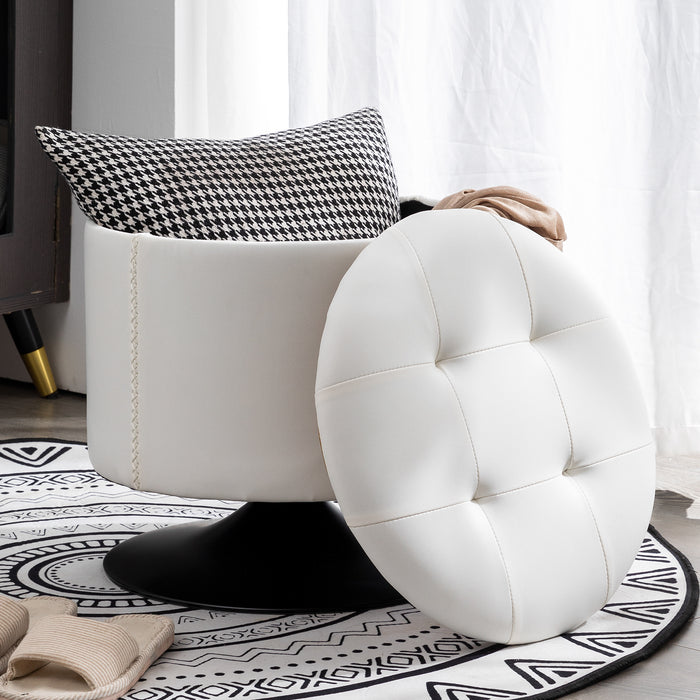 white large storage ottoman for living room