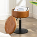 brown leather swivel vanity stool height adjustable 