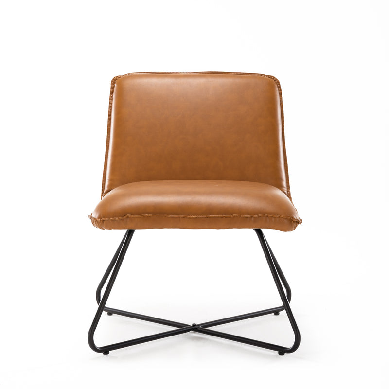 whisky brown leather accent chair for living room