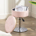 pink leather swivel vanity stool height adjustable 