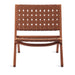 woven leather folding accent chair