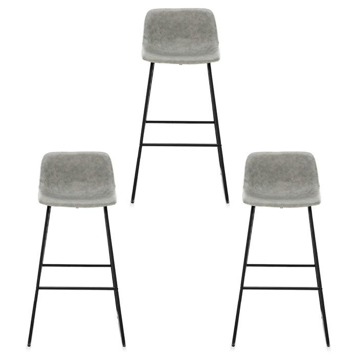 gray modern bar stools set of 3 counter height