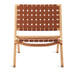 leather strap woven accent chair