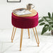 storage vanity stool with metal foot