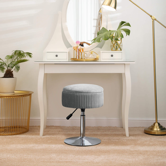 grey swivel vanity stool height adjustable 