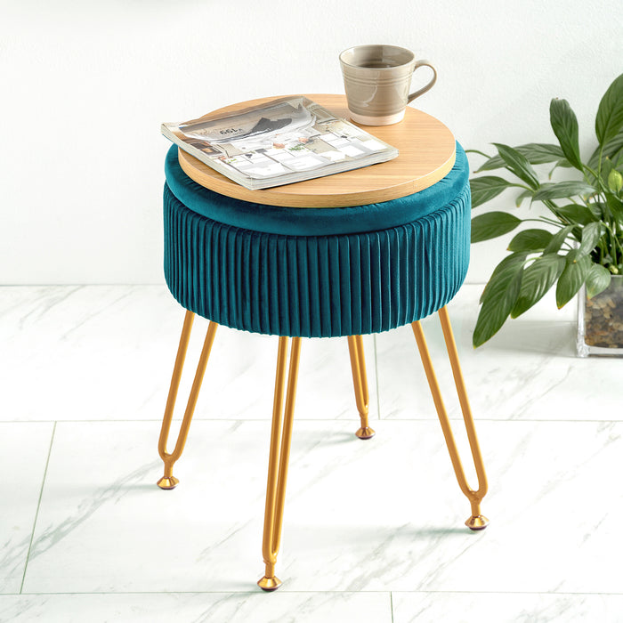 childs vanity stool with storage