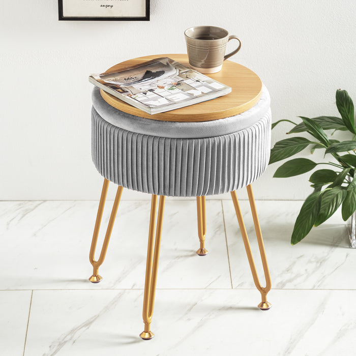 storage boho vanity stool for living room