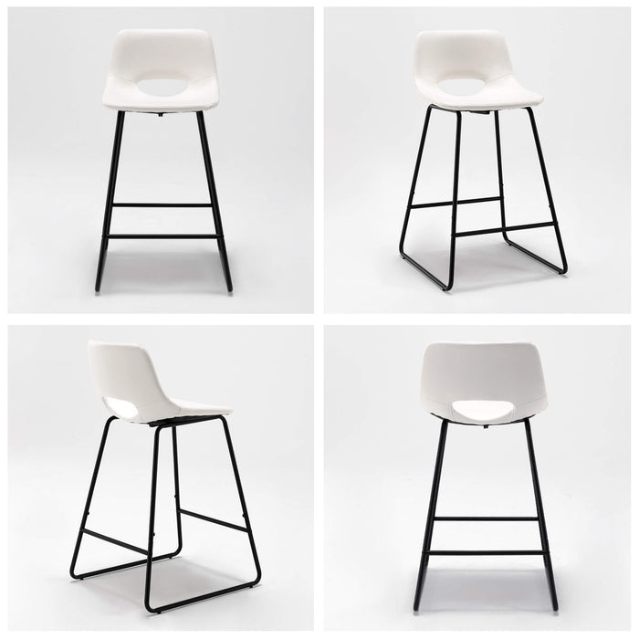 leather white bar stools set of 4 bar height