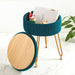 childs vanity stool with storage