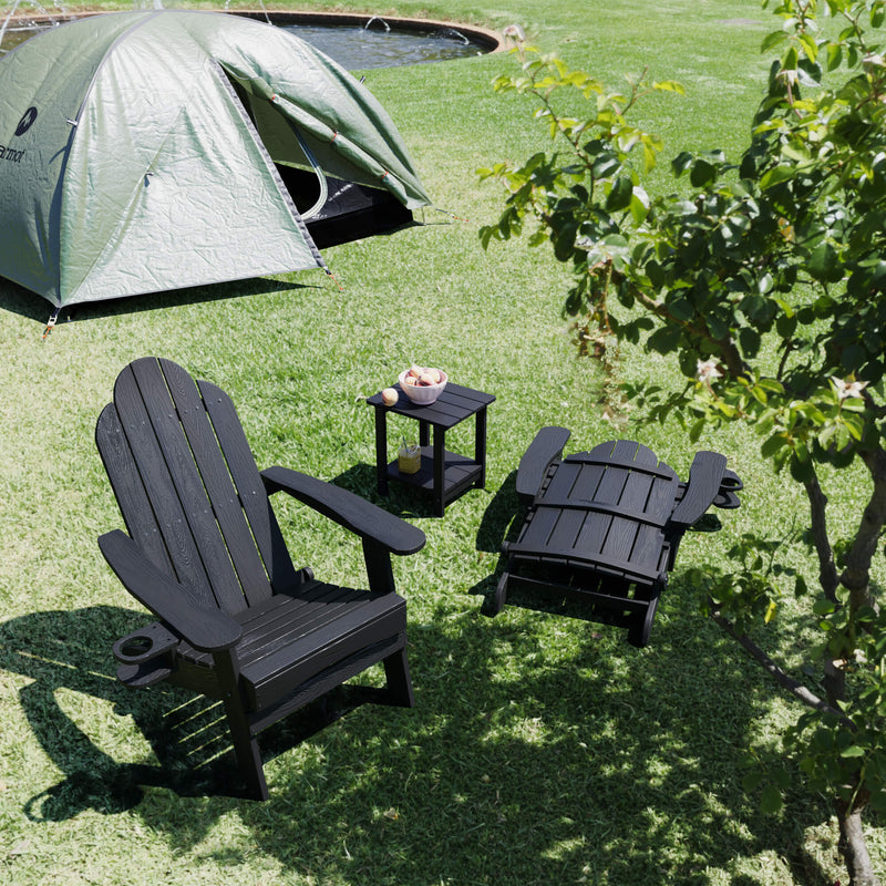 Miranda Foldable Adirondack Chairs with Cup Holders
