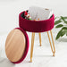 storage vanity stool with metal foot