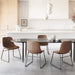modern red brown leather dining chair set of 4 for dining room