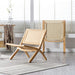 Wood & Rattan Woven Accent Chair Folding Rope Living Room Cuba Lounge Chair