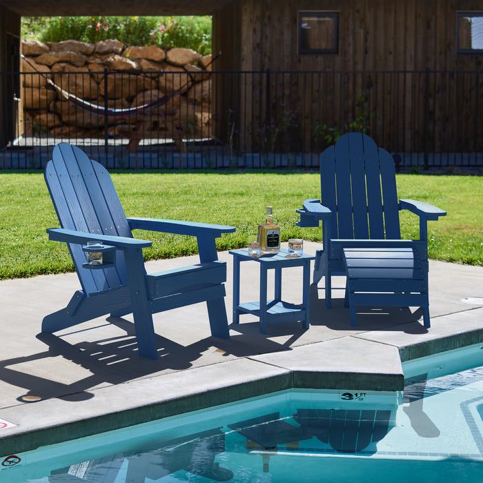 double layer blue adirondack side tables for outdoor