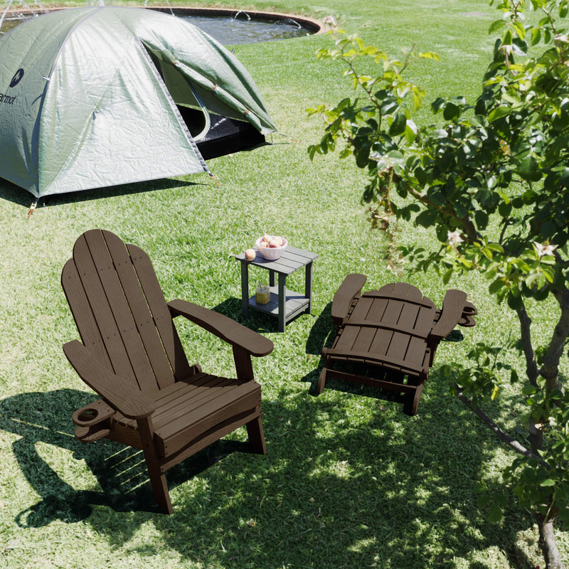 Miranda Foldable Adirondack Chairs with Cup Holders