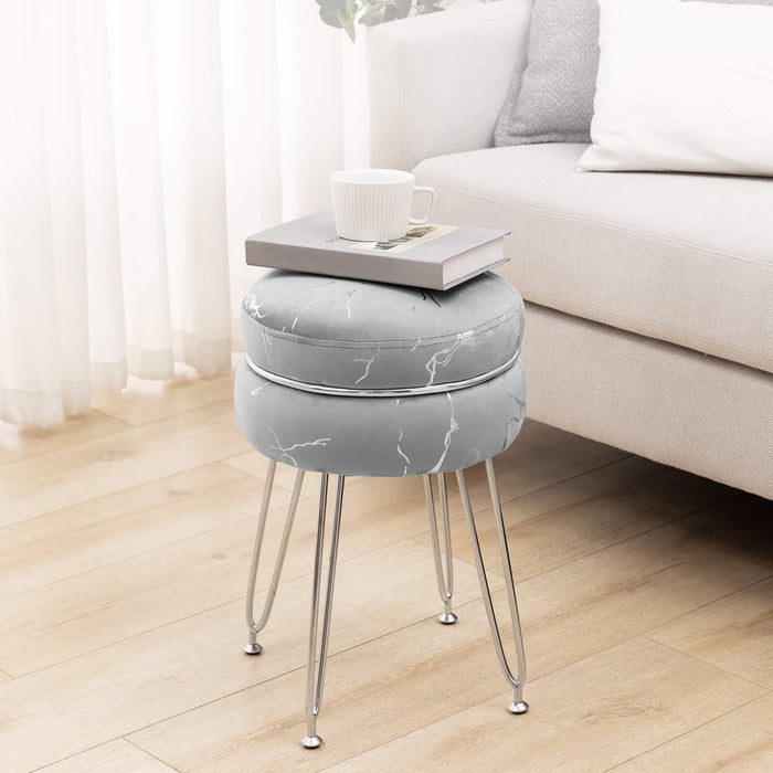 grey modern vanity stool