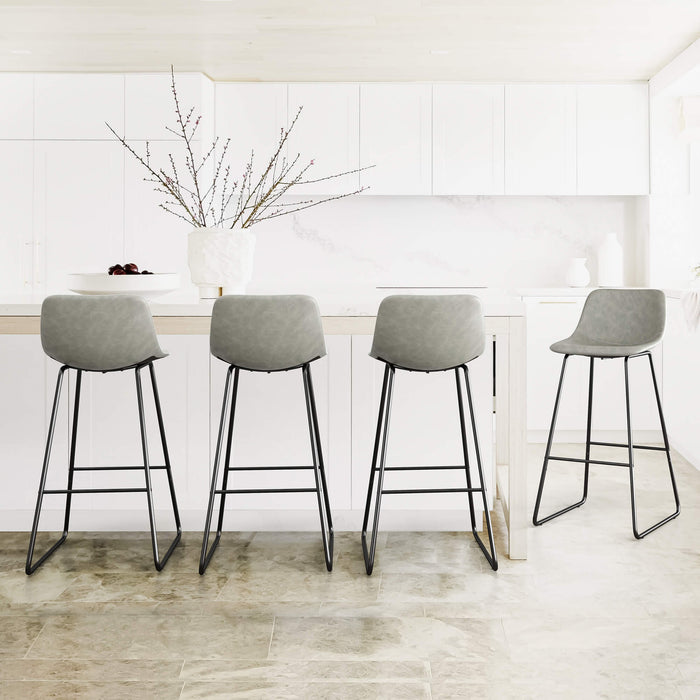 grey modern bar stools set of 4 bar height