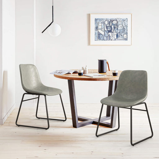modern black leather dining chair set of 2 for dining room