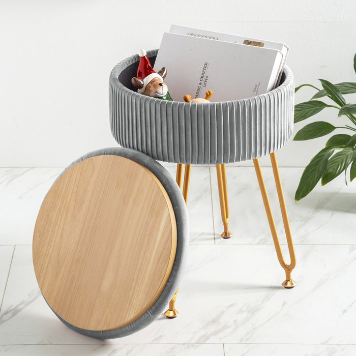 storage boho vanity stool for living room