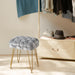 grey velvet woven vanity stool gold leg