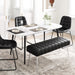 black Leather Cushioned Bedroom Bench Entryway Bench