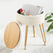 white storage backless vanity stool for living room