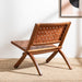 woven leather folding accent chair