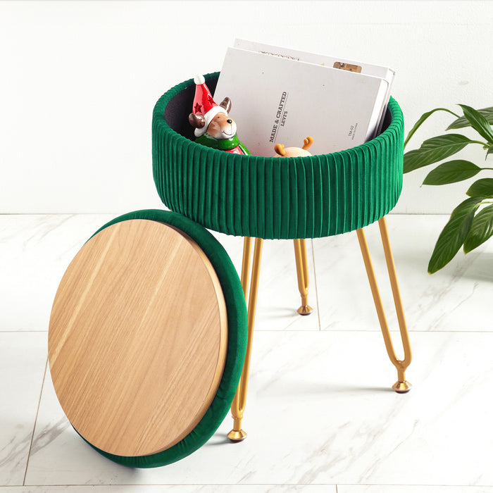 emerald storage backless vanity stool for living room